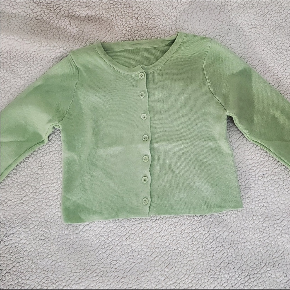Light green cropped cardigan